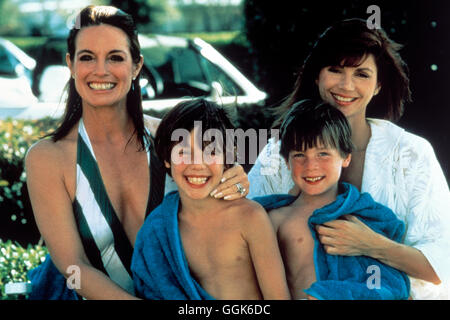 DALLAS / USA / Sue Ellen Shepard Ewing (LINDA GRAY), John Ross III. Ewing (OMRI KATZ), Christopher Ewing (JOSHUA HARRIS) Und Pamela Jean Barnes Principal (VICTORIA PRINCIPAL) Stockfoto