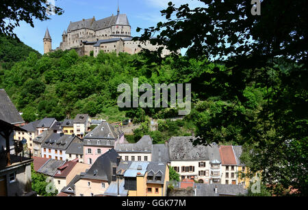 Schloss Vianden, Vianden, Luxemburg Stockfoto