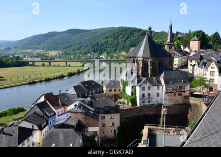 Saarburg am Fluss Saar, Rheinland-Pfalz, Deutschland Stockfoto