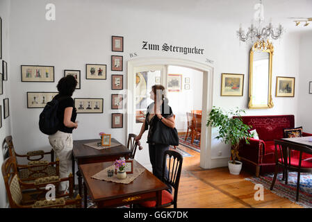 Cafe in Königsberg, Hassberge, Franken, Bayern, Deutschland Stockfoto