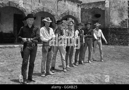 GLORREICHEN SIEBEN sterben / The Magnificent 7 USA 1960 / John Sturges sterben Glorreichen Sieben: YUL BRYNNER (Chris Adams), STEVE MCQUEEN (Vin), HORST BUCHHOLZ (Chico), CHARLES BRONSON (Bernardo O' Reilly), ROBERT VAUGHN (Lee), BRAD DEXTER (Harry Luck), JAMES COBURN (Britt) Regie: John Sturges aka. Die glorreichen sieben Stockfoto