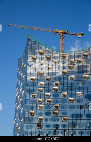 Außergewöhnliche Architektur der Elbphilharmonie Concert Hall unter Bau, Hamburg, Hamburg, Deutschland Stockfoto