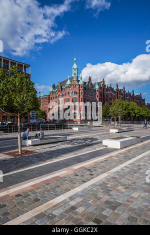 Hafenrathaus (Hafen City Hall) in die Speicherstadt, HafenCity, Hamburg, Deutschland Stockfoto