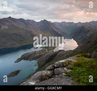 Loch Coruisk, Eilean Glas, Loch Na Cuilce, Isle Of Skye, innere Hebriden, Highland, Schottland, Vereinigtes Königreich Stockfoto