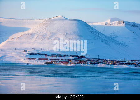 Longyearbyen, Spitzbergen im März, Spitzbergen, Svalbard, Norwegen Stockfoto