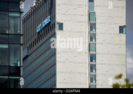 Manchester City Tower früher die Sunley Gebäude 30-geschossiges Hochhaus Piccadillyy Gärten der Plaza komplexe modernistischen desig Stockfoto