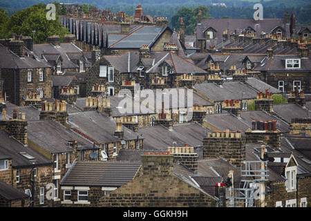 Dächer Dächer Gehäuse auf Lager Harrogate Yorkshire suburbanen Vorstadt Vorstadt Stadt lokalen Dorfgemeinschaften Bezirk Private Ho Stockfoto