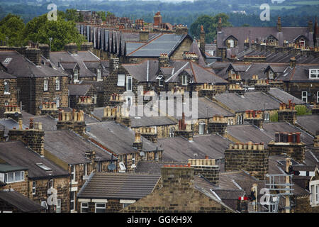 Dächer Dächer Gehäuse auf Lager Harrogate Yorkshire suburbanen Vorstadt Vorstadt Stadt lokalen Dorfgemeinschaften Bezirk Private Ho Stockfoto