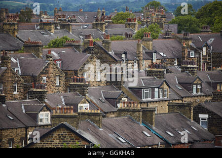 Dächer Dächer Gehäuse auf Lager Harrogate Yorkshire suburbanen Vorstadt Vorstadt Stadt lokalen Dorfgemeinschaften Bezirk Private Ho Stockfoto