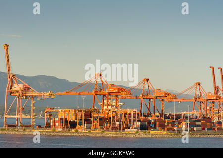 Container Hafen von Vancouver. Stockfoto