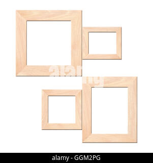 Jahrgang der alten hölzernen Bilderrahmen isoliert auf weißem Hintergrund. Stockfoto