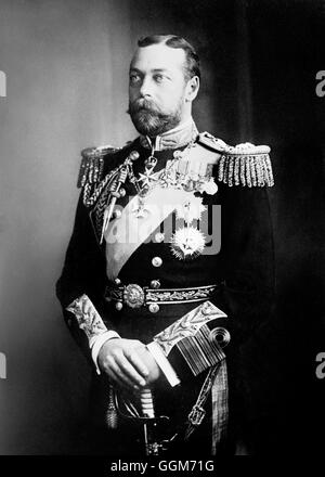 König George V (1865-1936), aufgenommen, als er Prinz von Wales war. Georg v. regierte von 1910 bis 1936. Foto von Bains News Service, c.1908. Stockfoto