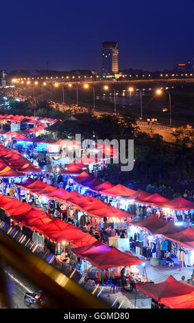 Markt entlang des Flusses Mekong, Vientiane, Laos, Asien Stockfoto