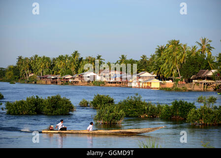 Si Phan Don, Insel Don Khon, 1000 Island, Süd-Laos, Laos, Asien Stockfoto