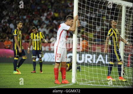 Monaco, Frankreich. 3. August 2016. UEFA Champions League Qualifikationsrunde, AS Monaco gegen Fenerbahce. Guido Carillo (Mo) © Action Plus Sport/Alamy Live News Stockfoto