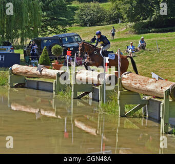 Gatcombe Park, Gloucestershire, UK. 6. August 2016. Bild: British Festival Eventing Gatcombe Park Gloucestershire. Zara Tindall Reiten High Königreich im Abschnitt "erweitert" des Cross Country. Datum 08.06.2016 Ref: Credit: Charlie Bryan/Alamy Live News Stockfoto