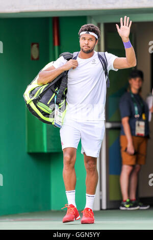 Rio De Janeiro, Brasilien. 6. August 2016. Olympischen Spiele 2016 TENNIS - Jo-Wilfried Tsonga (FRA) während der Tennis Rio Olympischen Spiele 2016 bei den Olympischen Tenniszentrum geführt NICHT verfügbar für die Lizenzierung IN CHINA (Foto: Andre Chaco/Fotoarena) Credit: Foto Arena LTDA/Alamy Live-Nachrichten Stockfoto