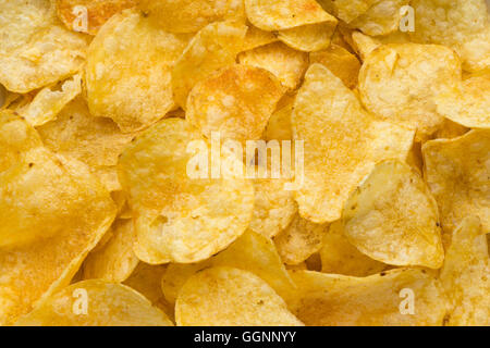 Haufen von Kartoffel-chips Stockfoto