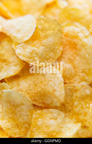 Haufen von Kartoffel-chips Stockfoto