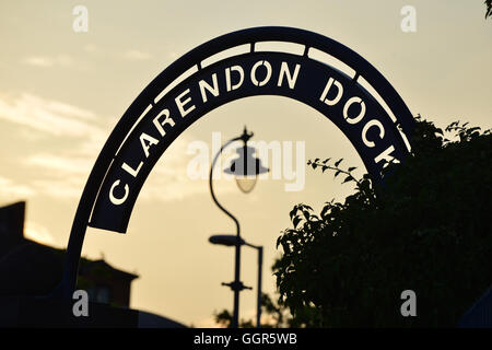 Clarendon Dock Sign, Belfast Stockfoto