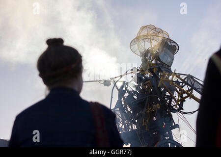 Hayle, Cornwall, UK. Die Fahrkunst. Die größte mechanische Puppe, die in Großbritannien gebaut werden. Stockfoto