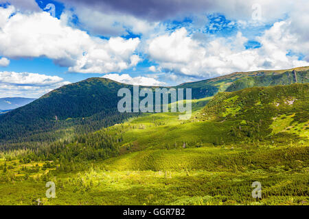 Sommerlandschaft des montenegrinischen Ridge in Karpaten Stockfoto