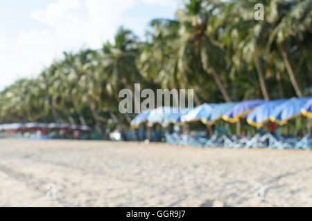 Verschwommene soft-Fokus auf Sand Strand Hintergrund, Bangsaen Beach, Chon Buri Thailand. Stockfoto