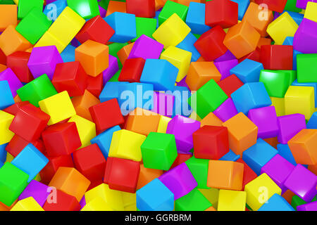 Bunte Würfel Hintergrund, 3D rendering Stockfoto