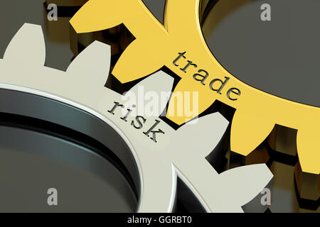 Handel-Risk-Konzept auf die Zahnräder, 3D rendering Stockfoto
