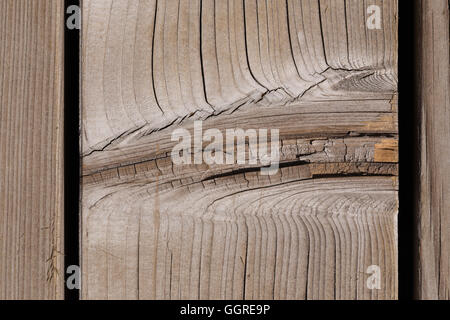 Teil des alten Holzbrett mit einzigartiger Textur. Makroaufnahme Stockfoto