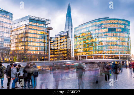 Der Shard, ein London Bridge und Bankside in London Stockfoto