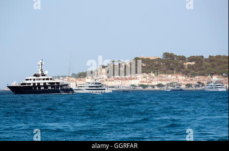 Port St Tropez Gesamtansicht Hafen marina Stockfoto