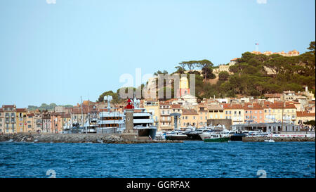 Port St Tropez Gesamtansicht Hafen marina Stockfoto