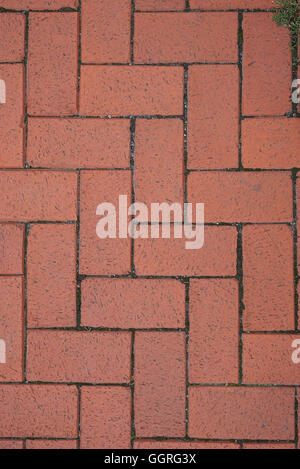 Pflastersteine aus rotem Backstein Stockfoto
