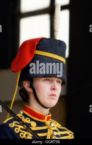 Soldatin, Königs Troop, Royal Horse Artillery Stockfoto