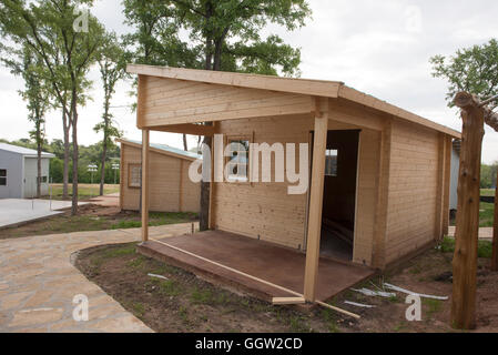 Mikro-Häuser am Meister-plante Nachbarschaft, die Schutz und Gemeinschaft für chronisch obdachlose Erwachsene in Austin TX bietet Stockfoto