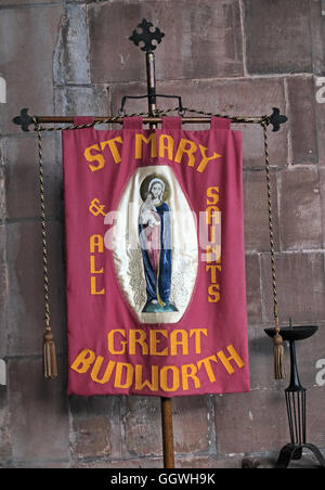 St Marys & alle Heiligen Kirche Gt Budworth Interieur, Cheshire, England, UK - Banner zu Fuß Stockfoto