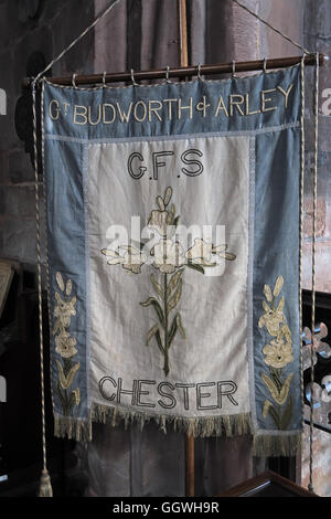 St Marys & All Saints Church Gt Budworth Interieur, Cheshire, England, UK - Flagge Arley GFS Chester Stockfoto