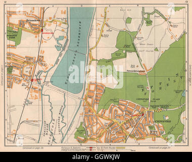 NE LONDON. Brimsdown Chingford Sewardstonebury Epping Forest, 1938 Vintage Karte Stockfoto