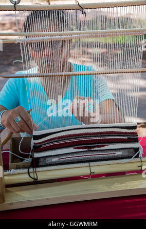 Ganado, Arizona - ein Schaf, Wolle und Werkstatt für Weberei am Hubbell Trading Post auf der Navajo-Nation. Stockfoto