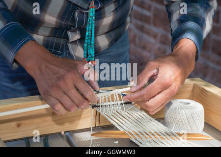 Ganado, Arizona - ein Schaf, Wolle und Werkstatt für Weberei am Hubbell Trading Post auf der Navajo-Nation. Stockfoto