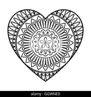 Doodle Herz Mandala Stock Vektor