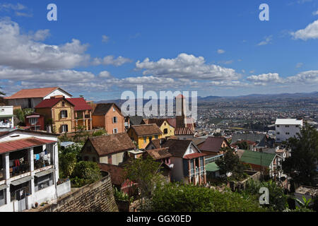 Ein Blick über Antananrivo aus Rue Ramboatiana Stockfoto