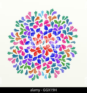 helle Aquarell handgefertigte Design in leuchtenden Farben Stockfoto