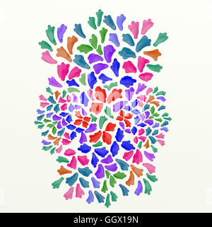 helle Aquarell handgefertigte Design in leuchtenden Farben Stockfoto