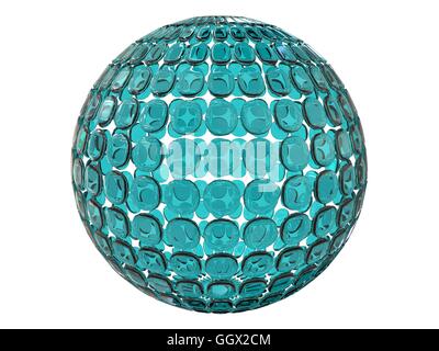 isolierte abstrakte Glas Kugel Struktur 3d render Stockfoto