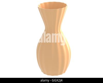 isolierte Keramik Vase 3d Render in beige Stockfoto