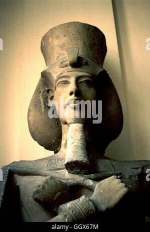 Eine Statue von Echnaton (Amenophis IV und Ehemann der Nofretete), ägyptische Museum in Kairo - Ägypten. Stockfoto