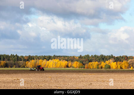 Traktor in einem Feld Stockfoto