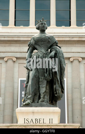 Isabel II Statue - Madrid - Spanien Stockfoto